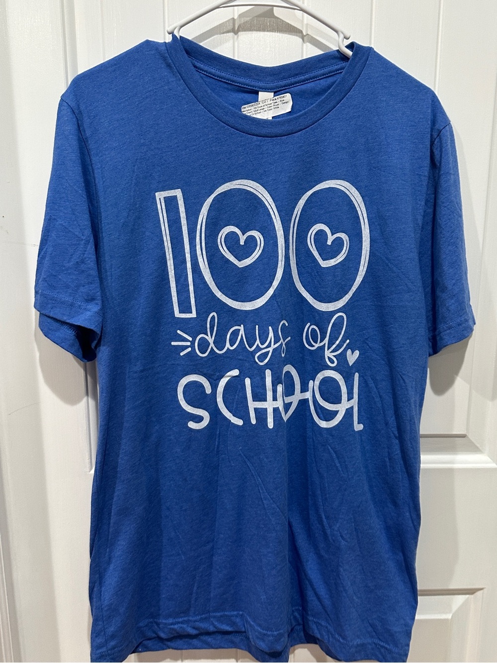 Bella Canvas Blue '100 Days of School' Short Sleeve Tee